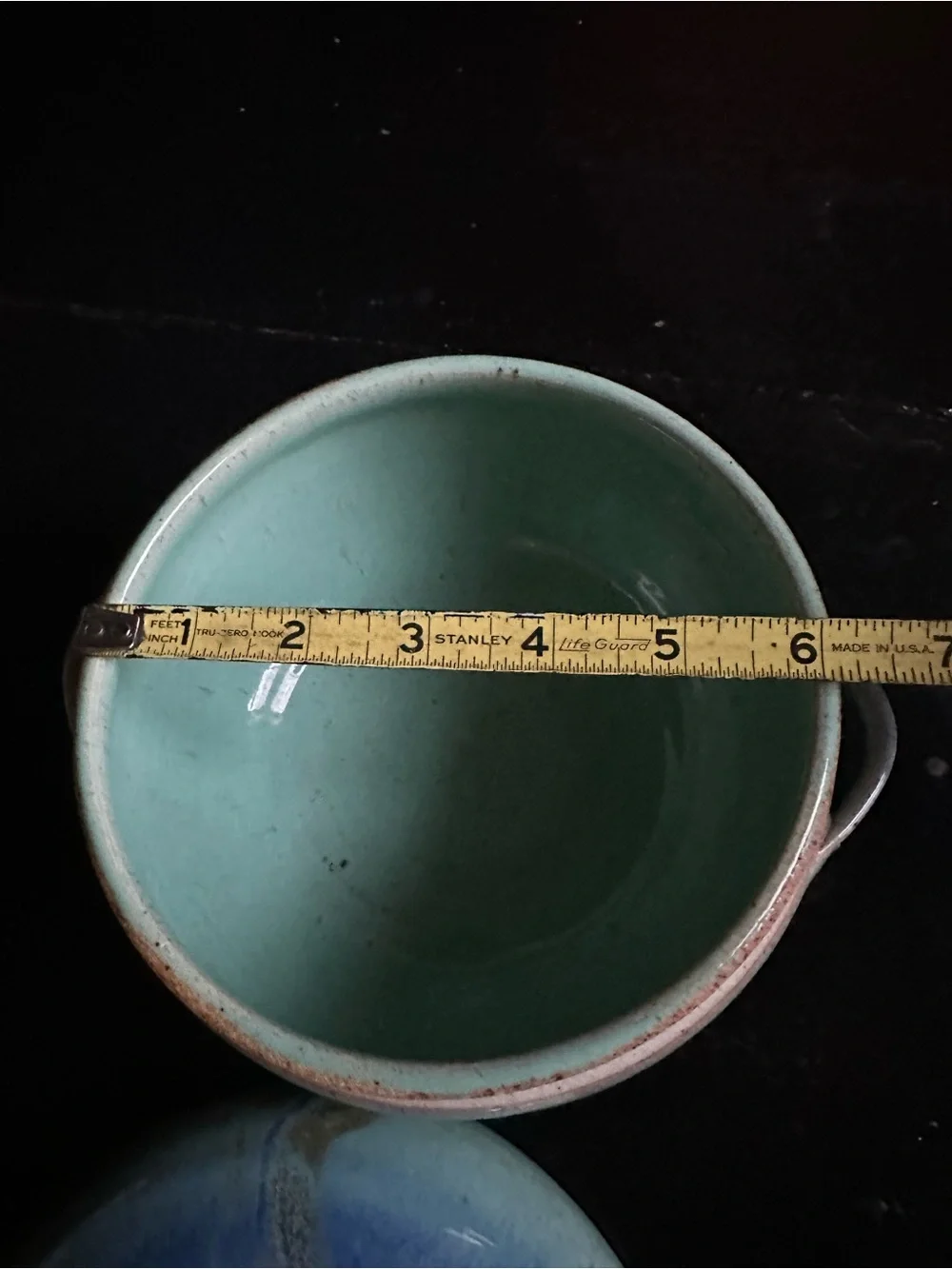 Hand Crafted Teal and Blue Glazed Ceramic Bowls - Picture 5 of 10